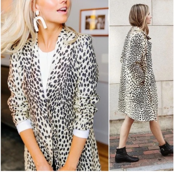 Emerson Fry Linen WINGTIP COAT - LEOPARD Size 10 - Picture 8 of 8